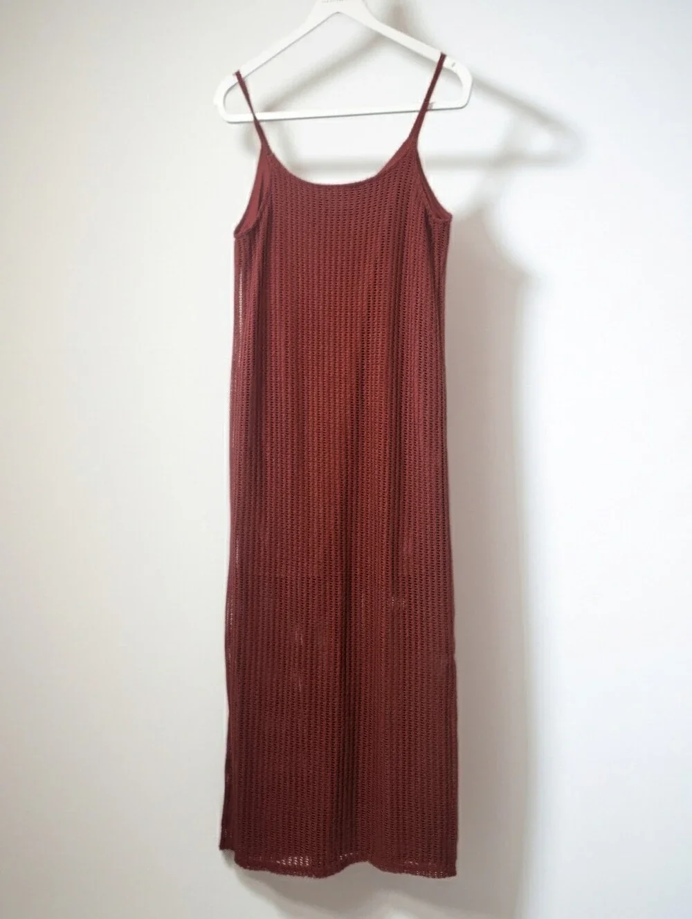 By the River Burnt Orange Bohemian Hippie Crochet Beach Maxi Size L - Picture 8 of 12